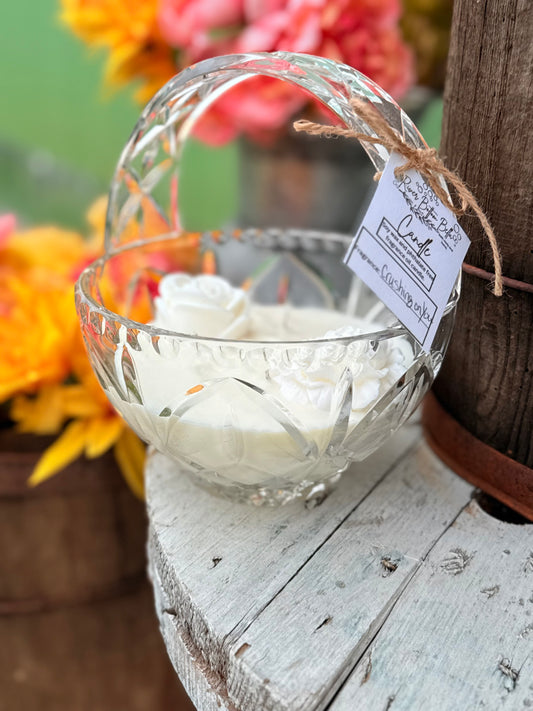 Vintage Easter Basket Shaped Glass Bowl Candle-Crushing on You fragrance