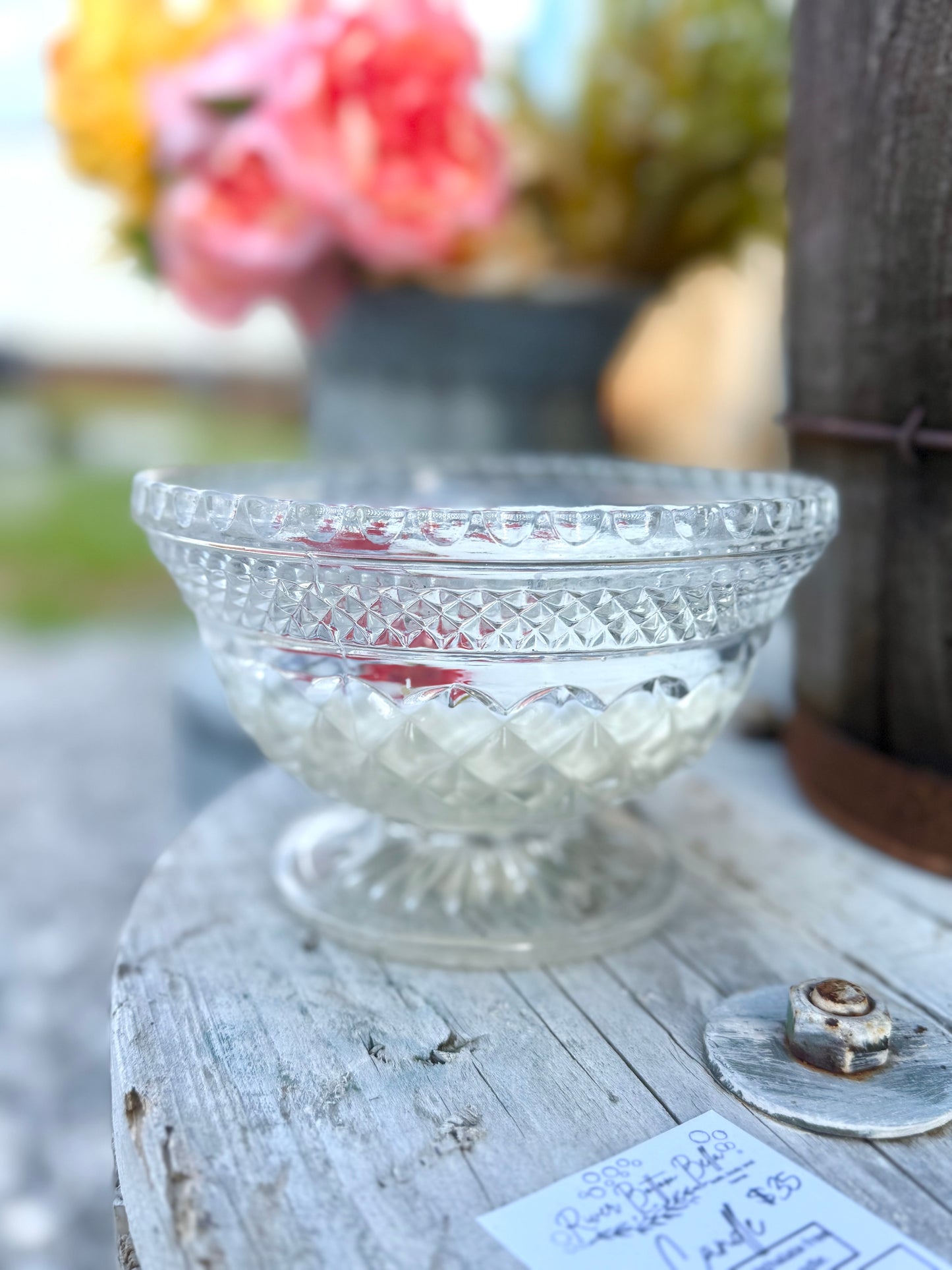 Gorgeous vintage crystal one of a kind candle: A Thousand Dreams fragrance