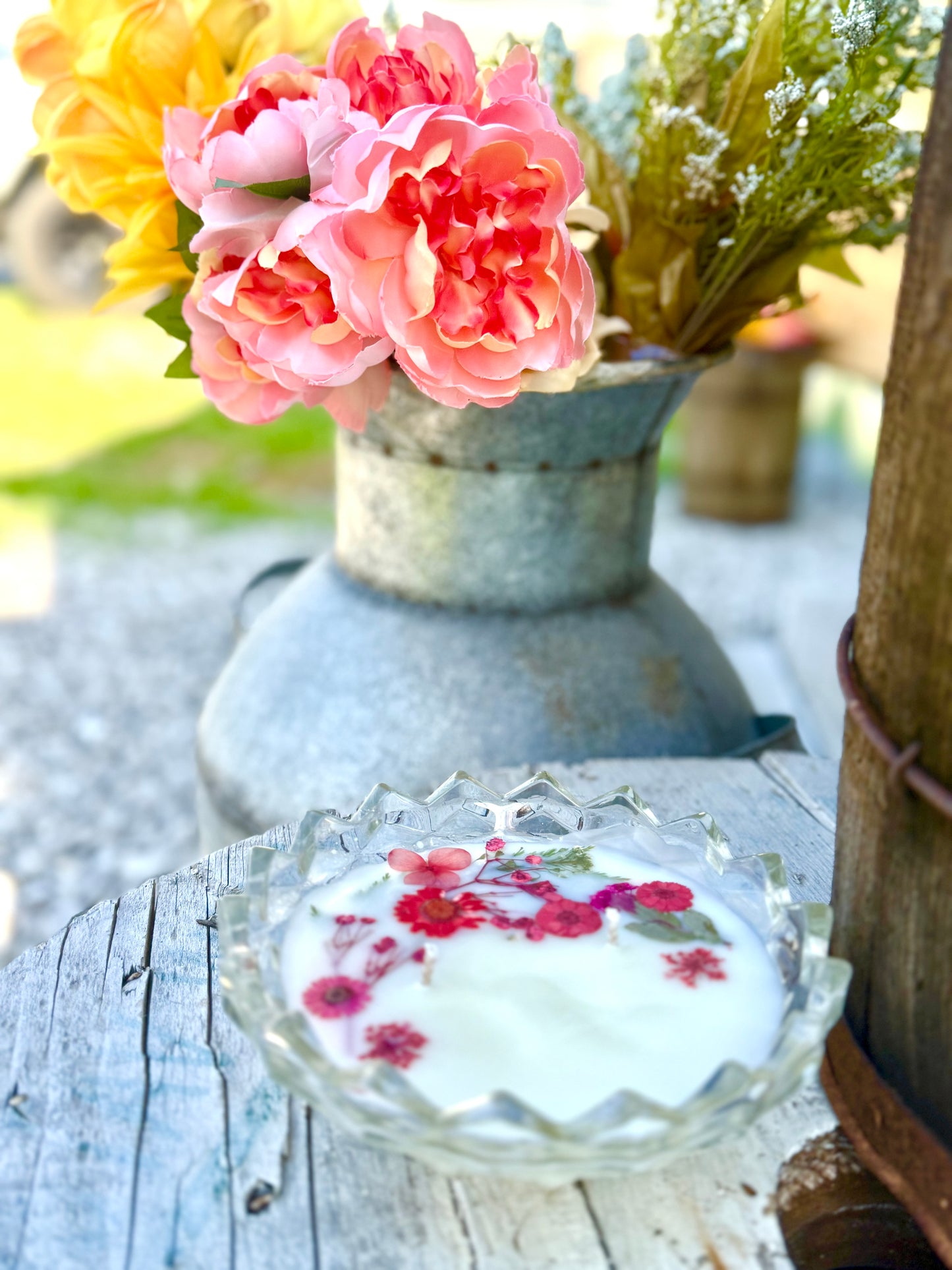 Vintage Crystal glass candle: ng Mountain Fresh fragrance
